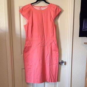 J. Crew Coral Midi Sheath Dress